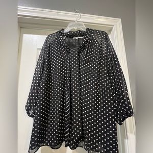 Calvin Klein 1x black dress blouse